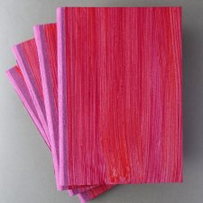 Notes z lnianym grzbietem - różowy malinowy - w 100% ręcznie wykonany - szkicownik notatnik A5