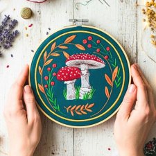 Muchomory, haft w tamborku 20 cm