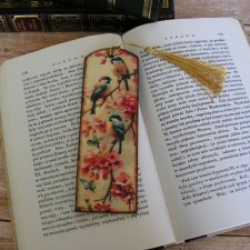 Zakładka do książki - Ptaszki i kwiaty jabłoni