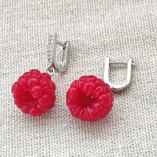 Unikalne Letnie Kolczyki: Handmade Realistyczne Maliny, Bigle Angielskie