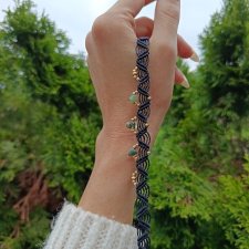 Dark boho choker z prehnitem