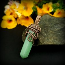 Wisiorek z awenturynem wire wrapping