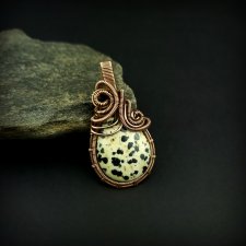 Jaspis dalmatyński wisiorek wire wrapping