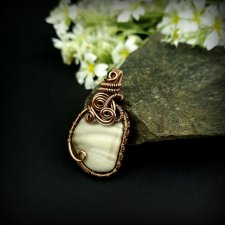 Krzemień pasiasty wisiorek wire wrapping