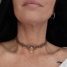 Delikatny choker kwarc z tumalinem