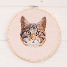 kot - haft w tamborku 20 cm