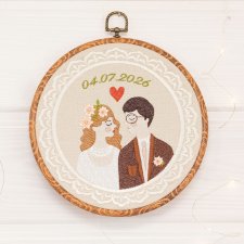 Ślubna, indywidualna dedykacja, haft w oprawie vintage
