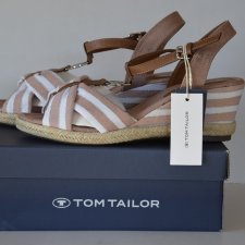 Tom Tailor 42 nowe sandały koturny