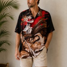 Koszula Anime Samurai Japan Y2K Oversize Manga Cyber Grunge XL