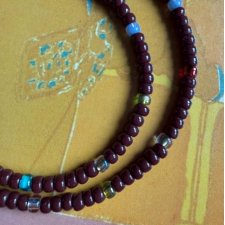 SUMMER VIBE * LETNI krótki naszyjnik * kolorowe koraliki * ETNO * FOLK * BOHO * choker * brąz