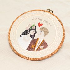 Ślubna, indywidualna dedykacja, haft w oprawie vintage