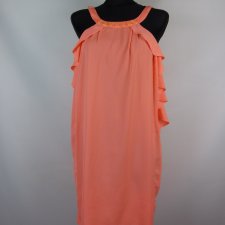H&M letnia luźna neonowa prosta sukienka / 38