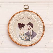 Ślubna, indywidualna dedykacja, haft w oprawie vintage