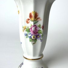 Stary wazonik Ilmenau Wazon fasetowany wzór kwiatowy Deutsche Blumen lata 50 Vintage
