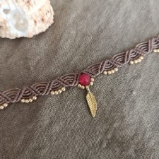 Jadeit malinowy choker