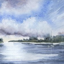 Relaks nad rzeką originally akwareli A4