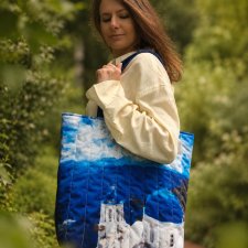 Pikowana duża torba shopper Santorini