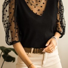 Czarna bluzka ciekawa L/XL