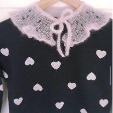 Ażurowy kołnierzyk z kid silk moheru