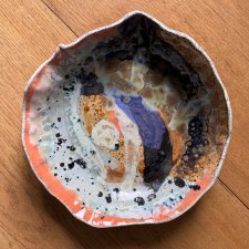 Ręcznie wykonana patera / owocarka ceramiczna "Galaktyka" – unikat 25 cm
