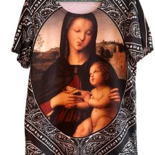 bluzka art print Madonna z Dzieciątkiem paisley gothic L SWAG