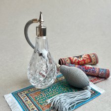 Vintage Crystal Perfume Bottle Art Glass ❀ڿڰۣ❀ Elegancki flakon na perfumy
