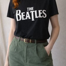 Official The Beatles T Shirt Black Band Tee Classic Rock Music Merch Vintage Style