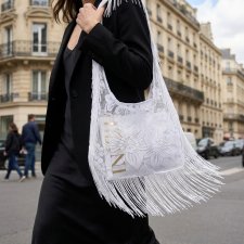 Lace Bag z frędzlami w kwiaty