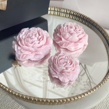 Zestaw prezentowy świece ekologiczne sojowe dekoracyjne "Peony Queen" różowe- pudełko prezentowe
