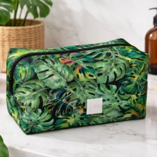 Kosmetyczka damska duża kosmetyczka podróżna wodoodporna saszetka etui organizer liście monstera
