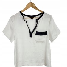 H&M satynowa bluzka luźna ecru 36 S