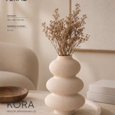 KORA | Wazon dekoracyjny | Handmade & 3D Printed | PETG HF Cream