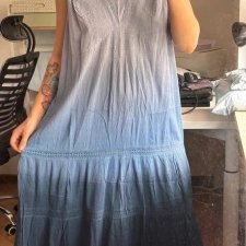 Niebieska sukienka ombre, plus size, bawełniana, boho Lane Bryant Rozmiar 6XL / 52 / 24