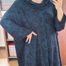 Wzorzysta tunika z szerokim golfem Plus Size 8XL 9XL 10XL Catherines