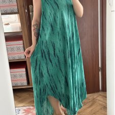 Bawełniana sukienka maxi z asymetrycznym dołem Plus Size 7XL 8XL 9XL Terra & Sky