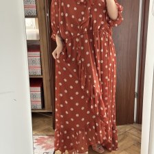 sukienka maxi z falbanami w grochy Plus Size7XL 8XL LC Lauren Conrad