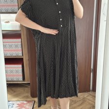 Sukienka midi w groszki z kołnierzykiem Plus Size 7XL 8XL 9XL Chaps