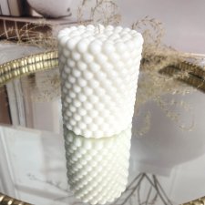 Świeca ekologiczna sojowa dekoracyjna "Bubbles" 60x75mm biała