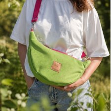 Welurowa torebka crossbody Zielone Jabłuszko