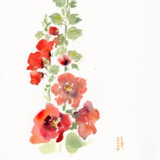 Oryginalna akwarela. Malwy