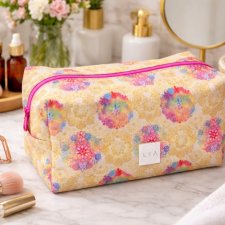 Kosmetyczka damska duża kosmetyczka podróżna wodoodporna saszetka etui organizer mandala różowa