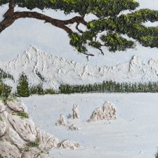 UNIKALNY OBRAZ STRUKTURALNY Z TEKSTURĄ 3D "NAD ODOSOBNIONYM URWISKIEM" - DUŻY: 50cmx40cm