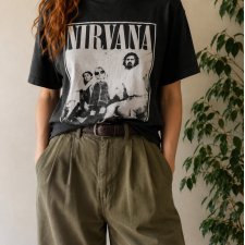 Nirvana Koszulka Damska M Grunge Rock Band Tee 90s House Vintage