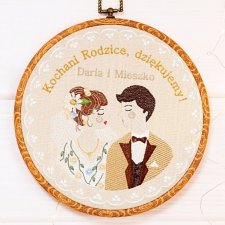 Ślubna, indywidualna dedykacja, haft w oprawie vintage