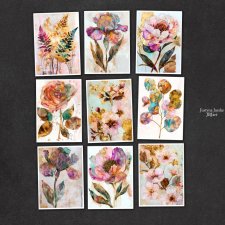 Złota flora - zestaw 9 grafik 15x21 cm