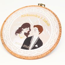 Ślubna, indywidualna dedykacja, haft w oprawie vintage