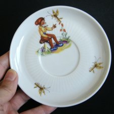Vintage porcelana Chodzież spodek dla dzieci talerzyk prl krasnoludek