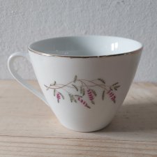 Vintage porcelana chińska, filiżanka do espresso botaniczny wzór
