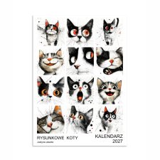 Kalendarz 2027 Rysunkowe Koty 15x21 cm