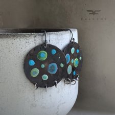 Kolczyki Azure Dots - Green & Blue
